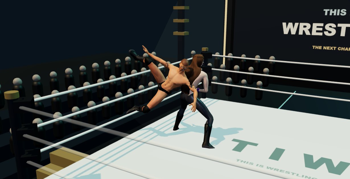 A body slam in the 3D match player